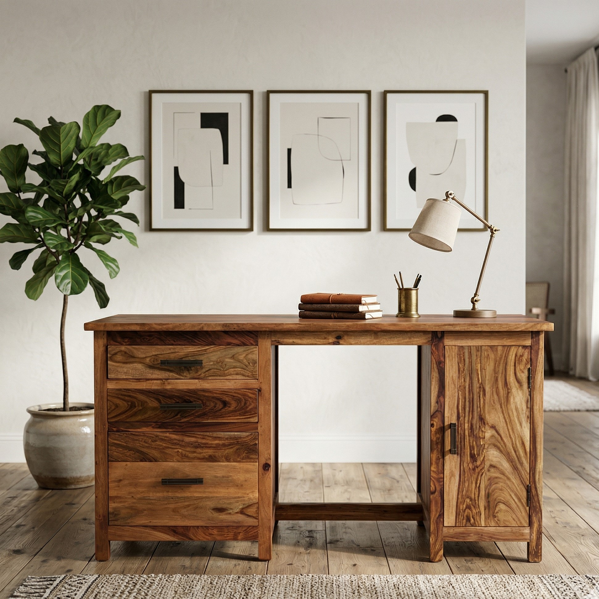 Amer Sheesham Wood Study - Image 2