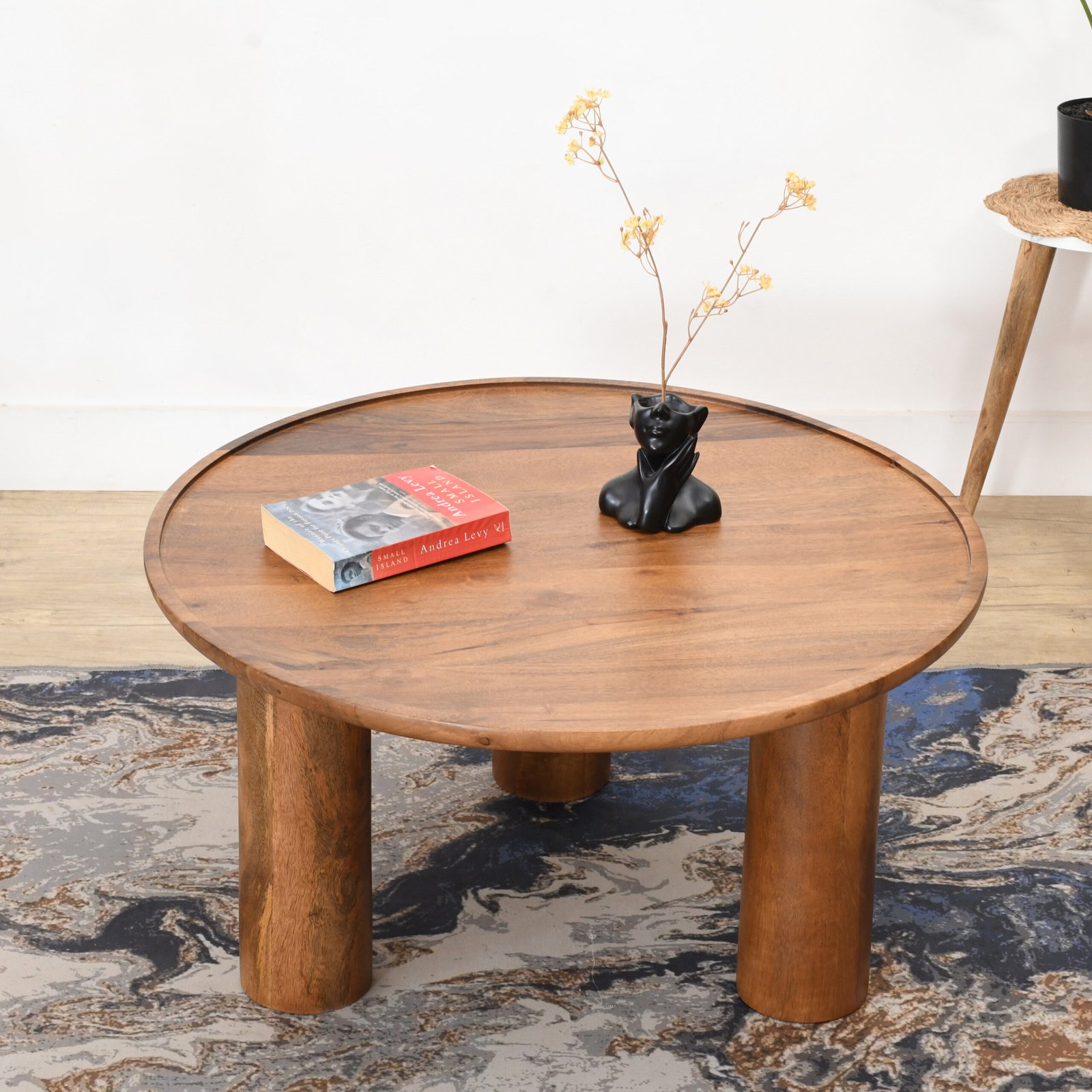 Lama Premium Solid Wood Coffee Table Teak Finish - Image 2