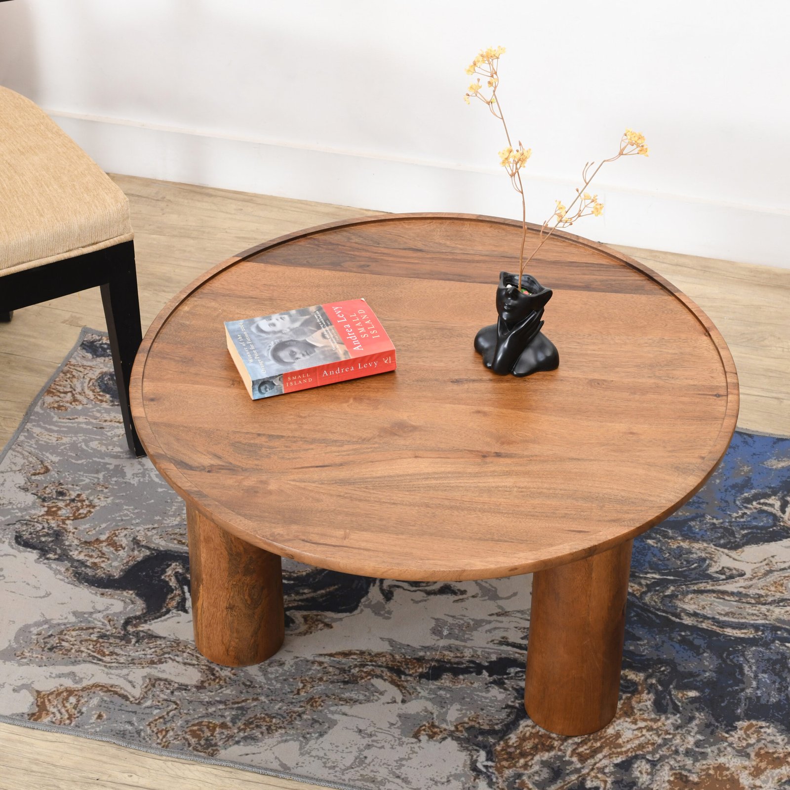 Lama Premium Solid Wood Coffee Table Teak Finish - Image 3