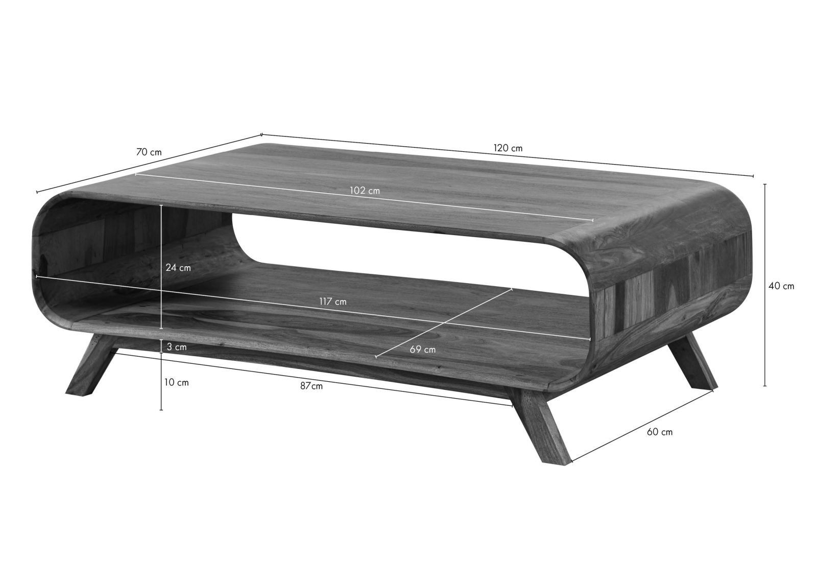 Corbett Sheesham Wood Coffee Table - Image 8