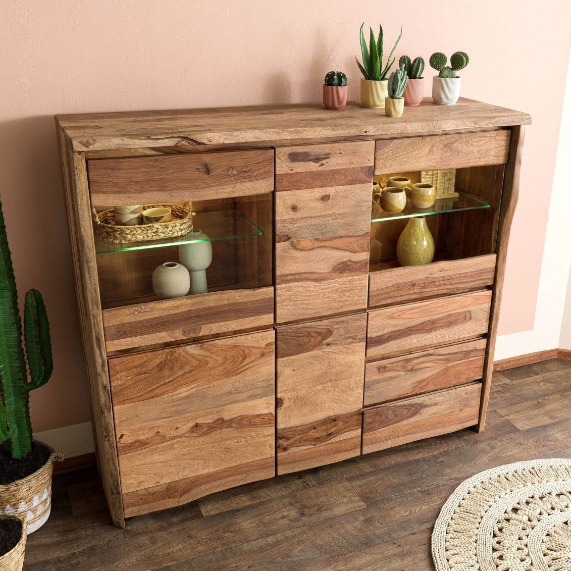 Ranthambhor Sheesham Wood Display Cabinet - Image 2