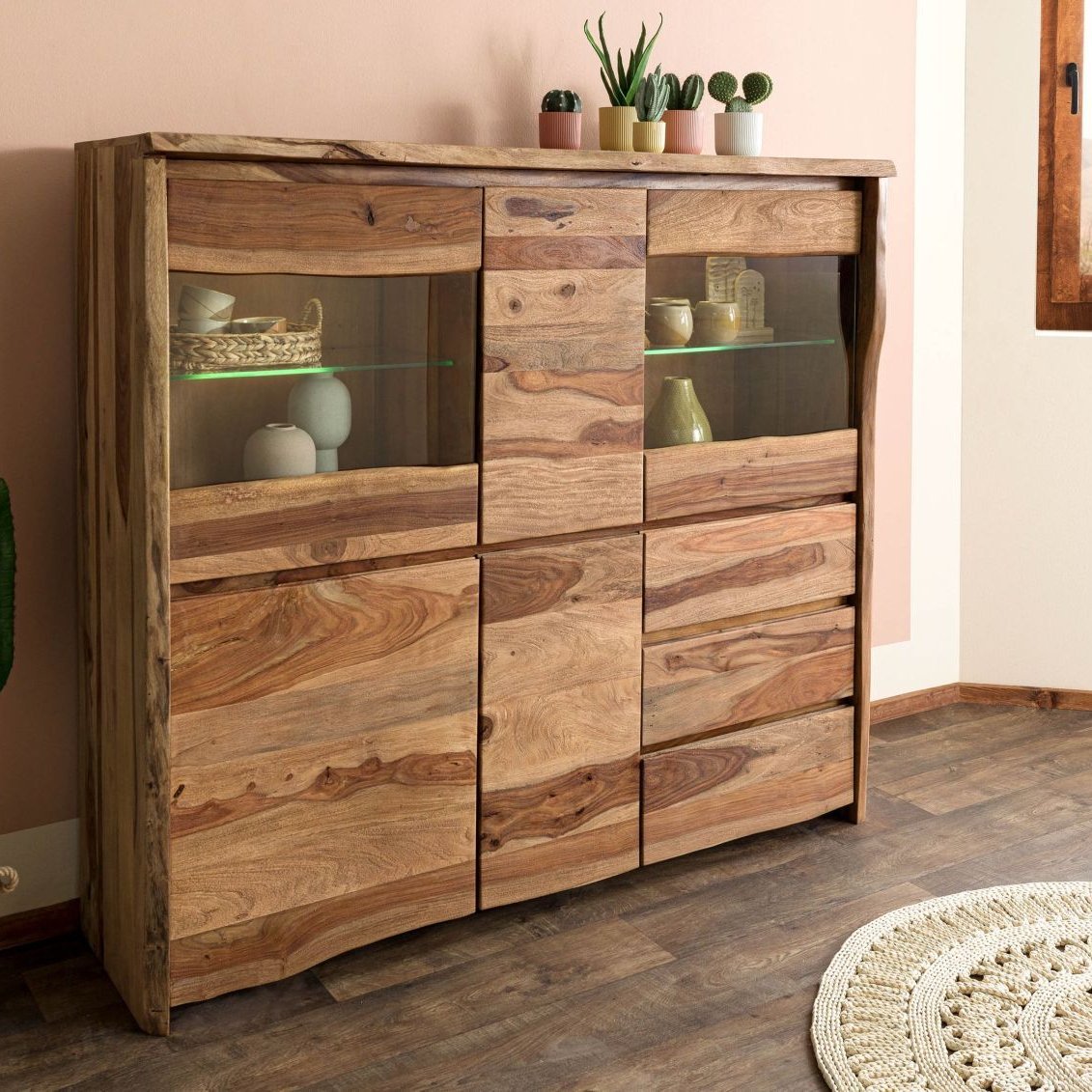 Ranthambhor Sheesham Wood Display Cabinet - Image 3