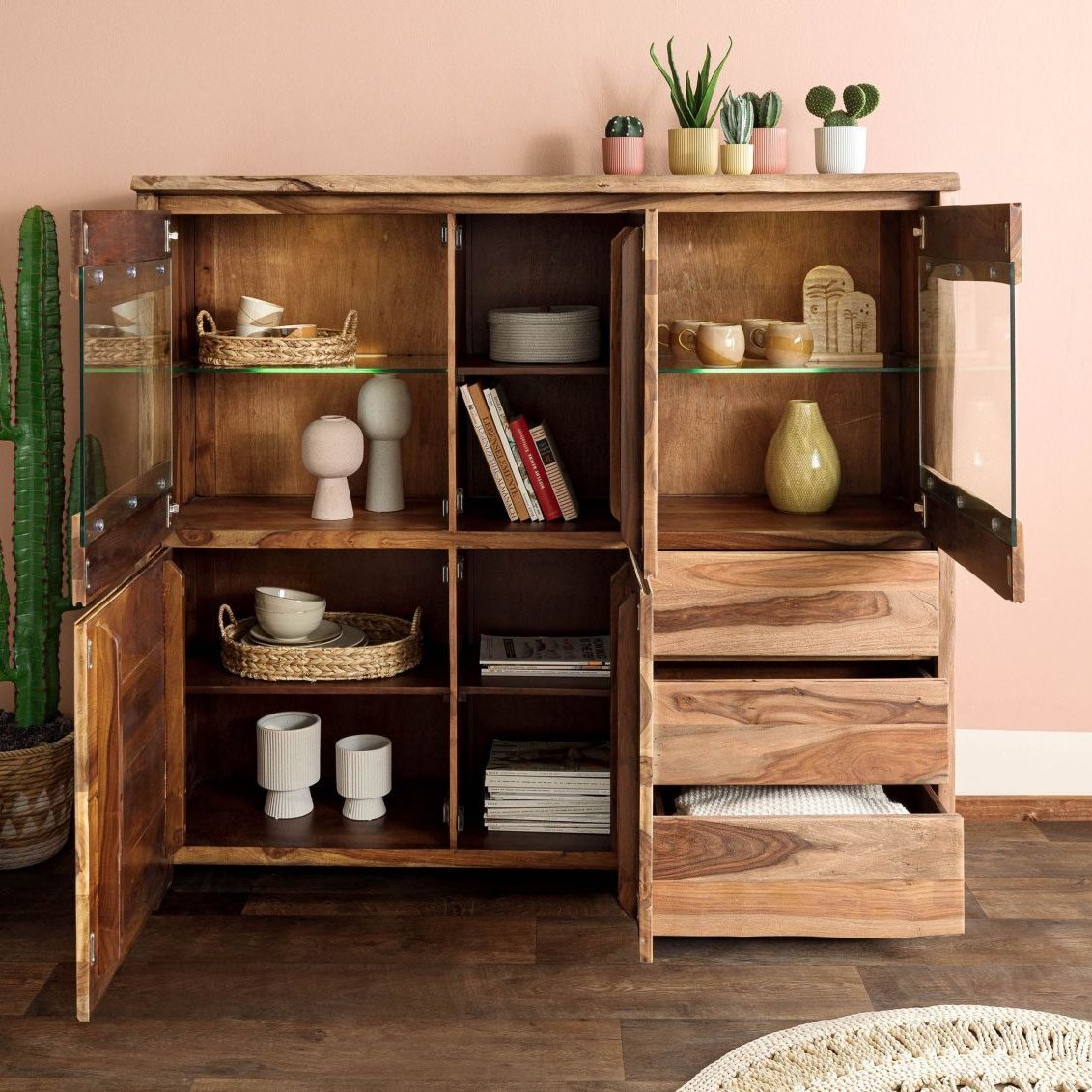 Ranthambhor Sheesham Wood Display Cabinet - Image 4