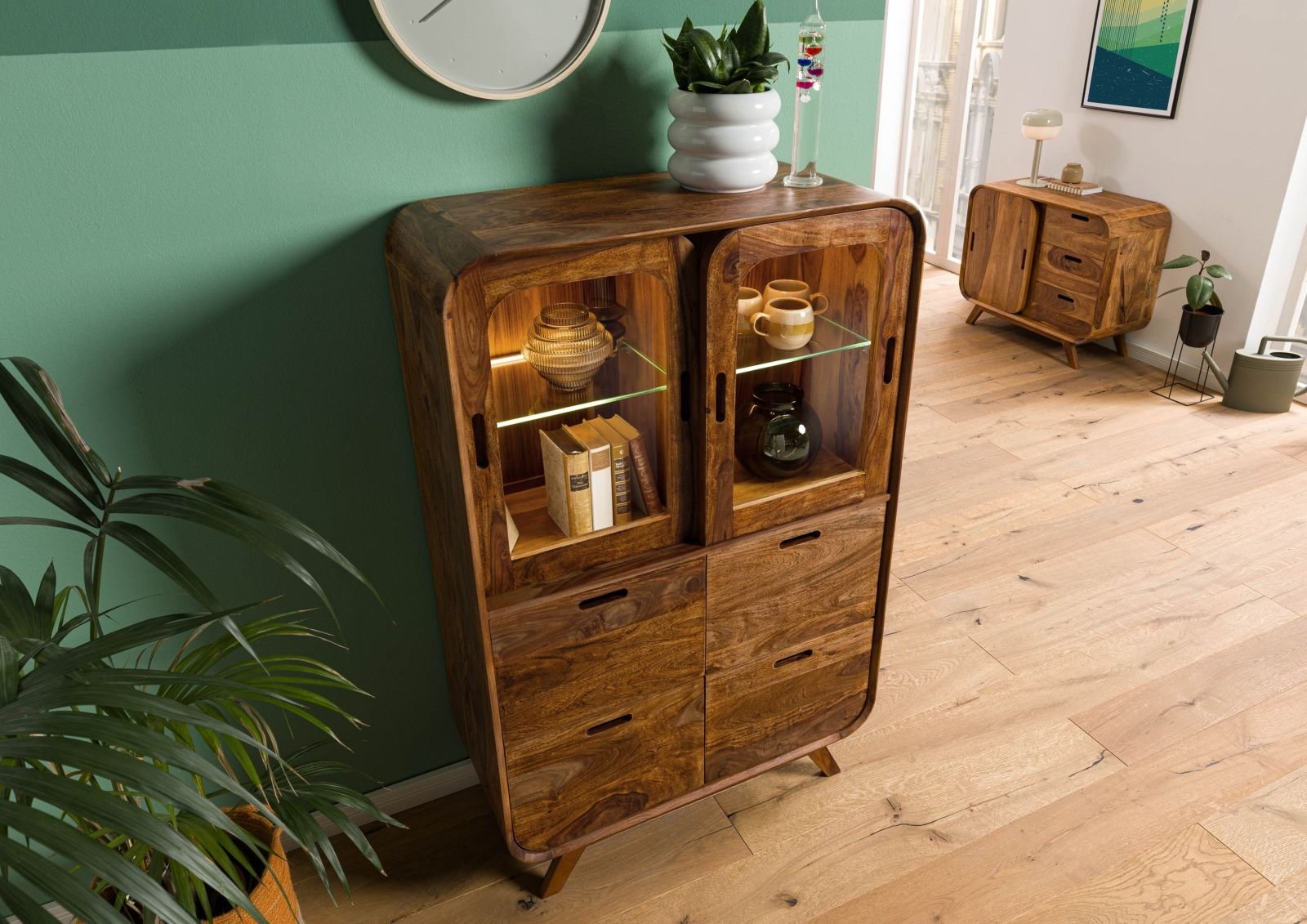 Corbett Sheesham Wood High Cabinet - Image 2