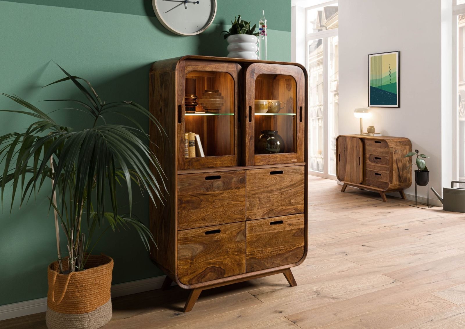 Corbett Sheesham Wood High Cabinet - Image 3