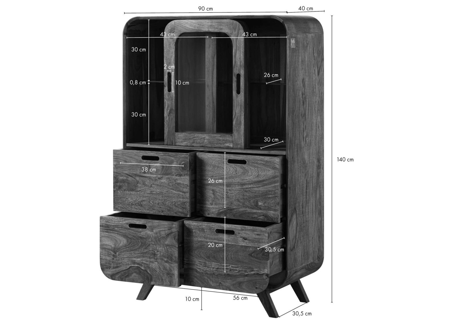 Corbett Sheesham Wood High Cabinet - Image 8