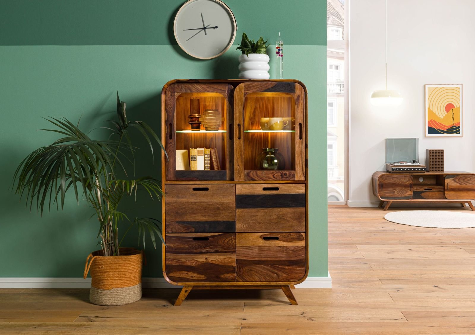 Corbett Sheesham Wood Highboard