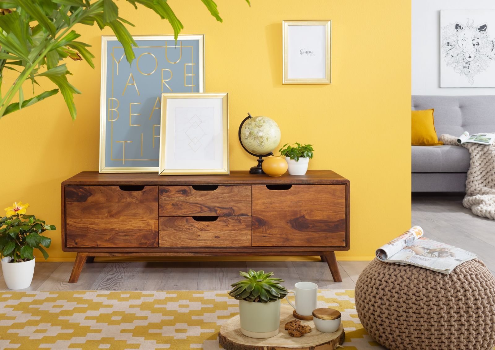 Autumn Sheesham Wood Low Sideboard - Image 3