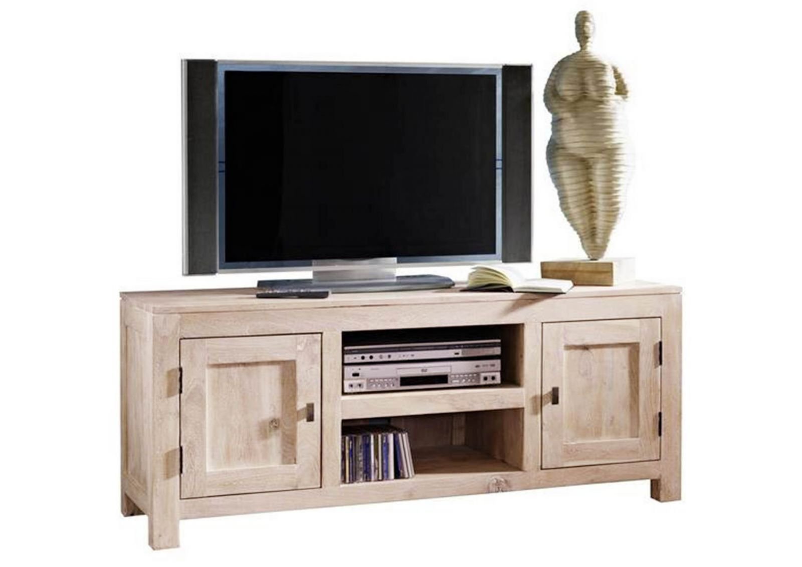 Fade White Acacia Wood TV Unit #01 - Image 3