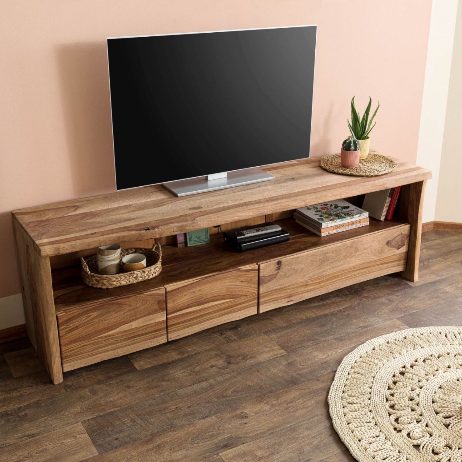 Ranthambhor Sheesham Wood Three Drawers TV Unit - Image 2
