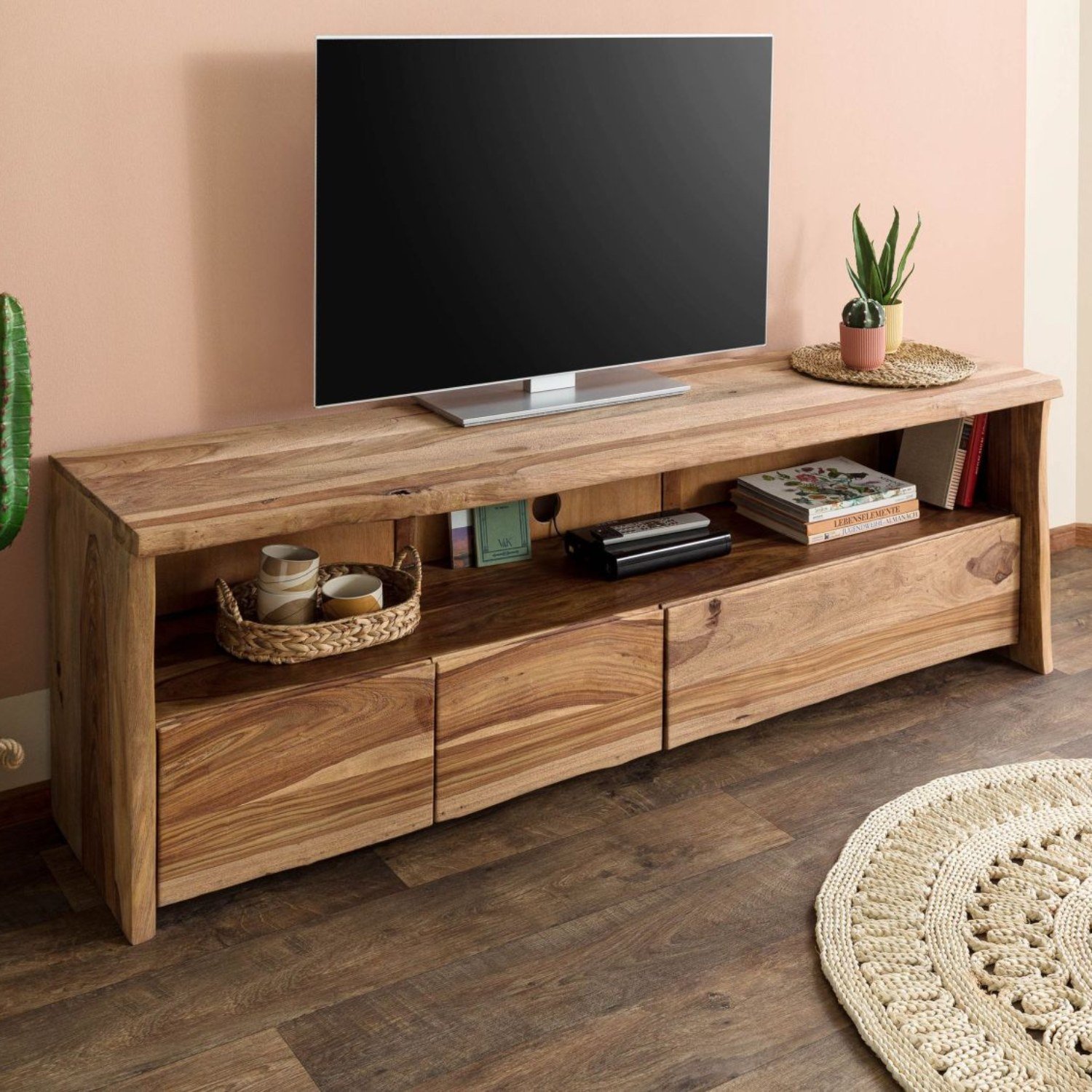 Ranthambhor Sheesham Wood Three Drawers TV Unit - Image 3