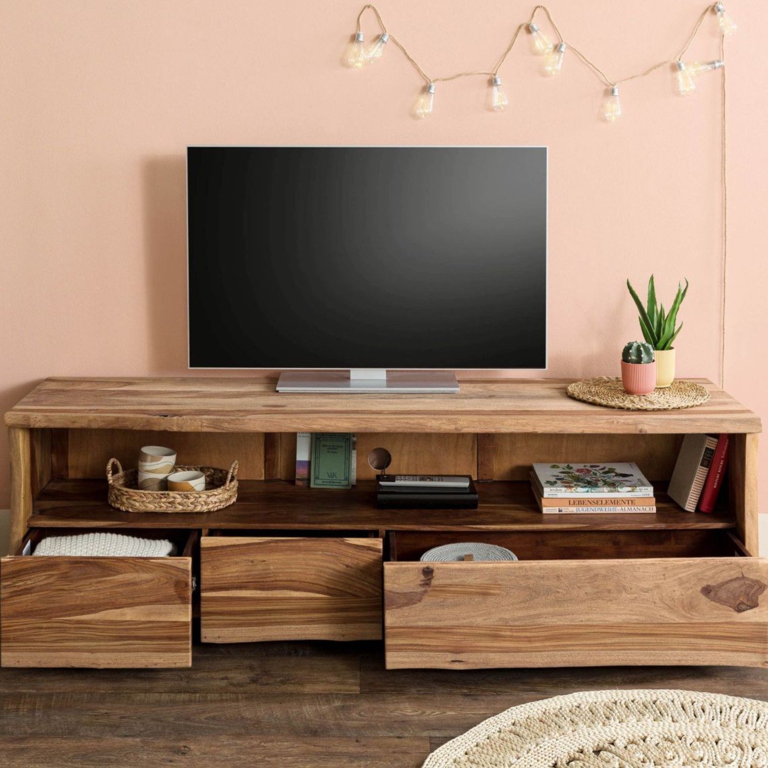 Ranthambhor Sheesham Wood Three Drawers TV Unit - Image 4