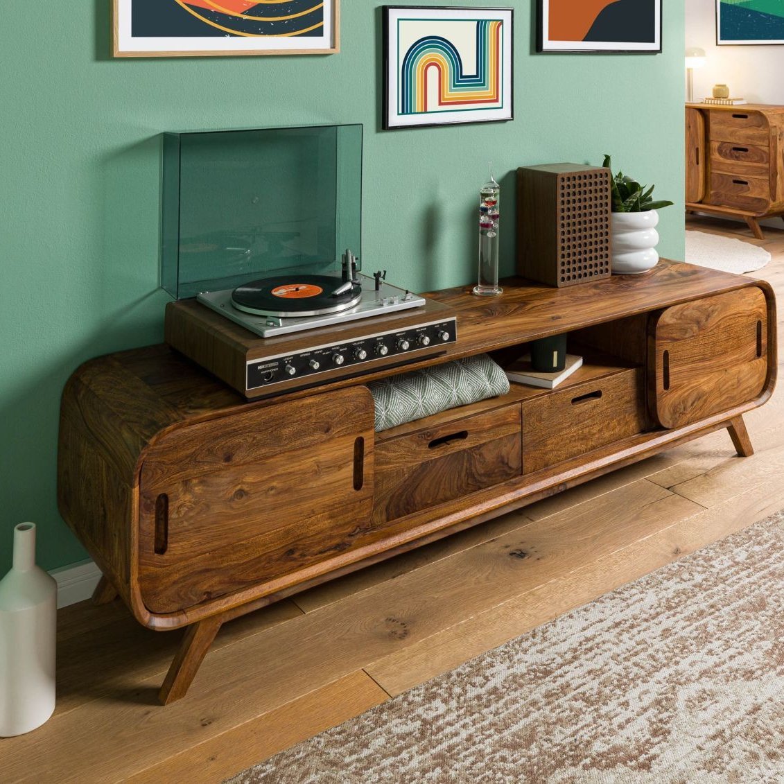 Corbett Sheesham Wood TV Unit - Image 2