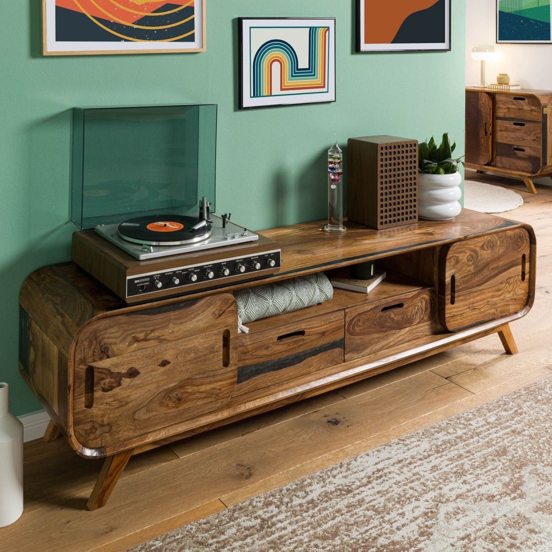 Corbett Sheesham Wood TV Unit #02 - Image 3