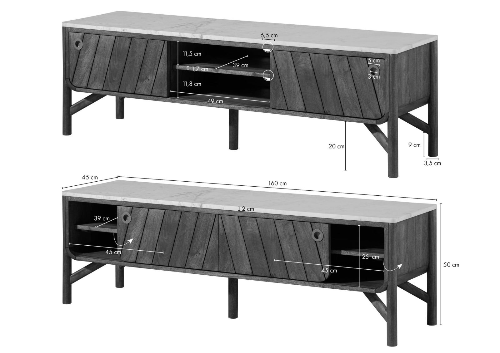 Darien Mango Wood TV Unit - Image 9