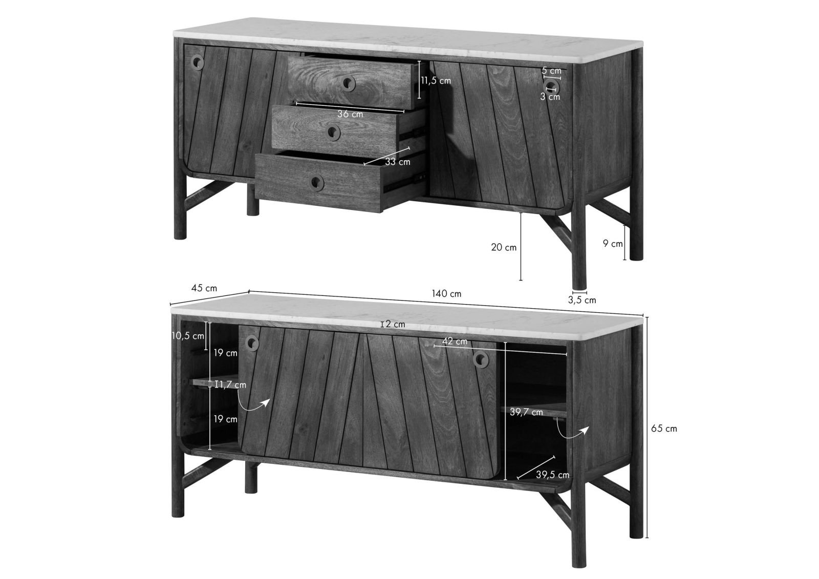 Darien Mango Wood Sideboard #03 - Image 9