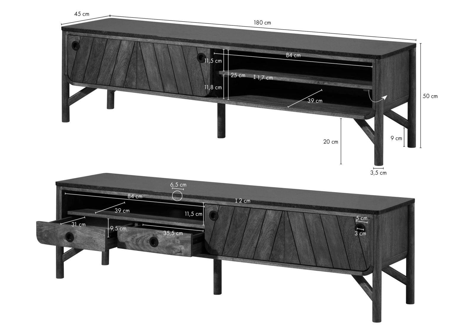 Darien Mango Wood TV Unit #04 - Image 8