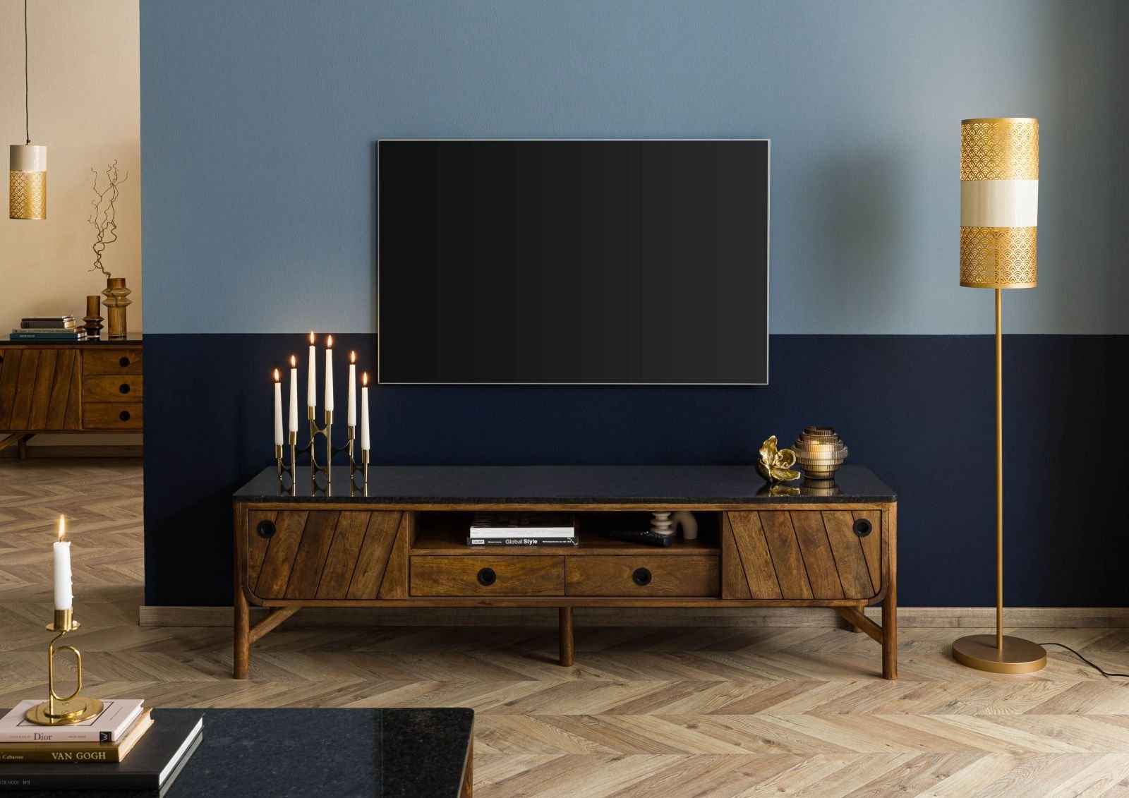 Darien Mango Wood TV Unit #02 - Image 10