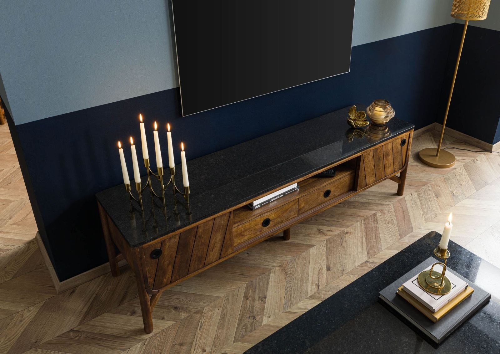 Darien Mango Wood TV Unit #02 - Image 4
