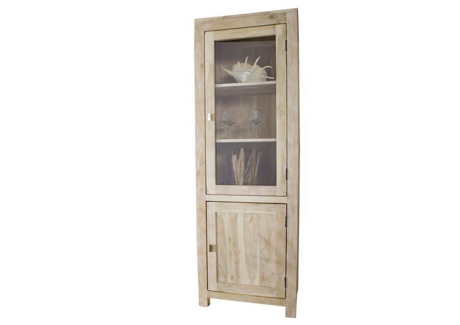 Fade White Solid Acacia Wood Display Cabinet #02 - Image 5
