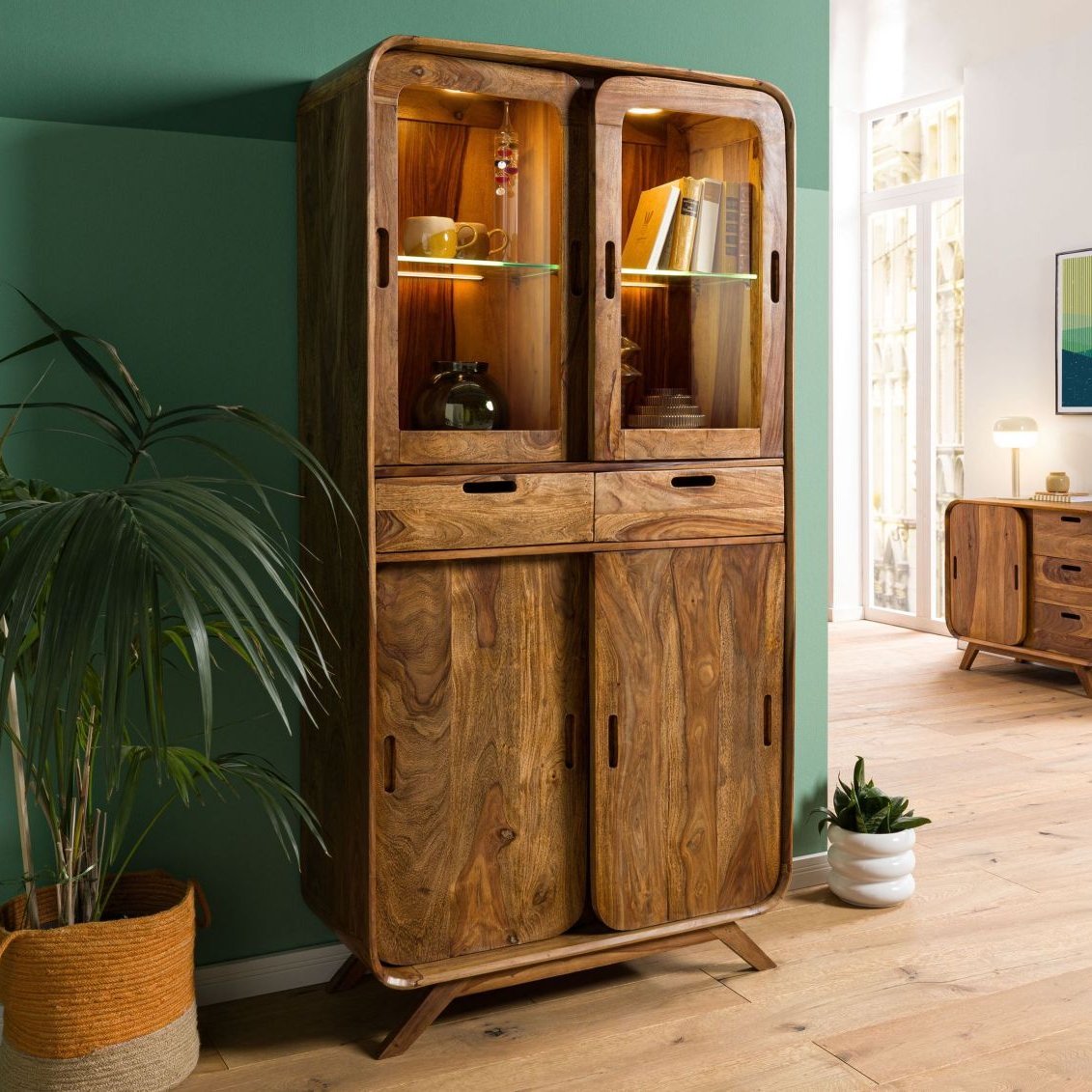Corbett Sheesham Wood Display Cabinet - Image 2