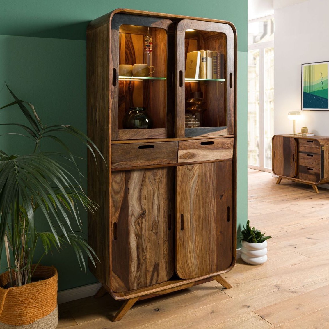 Corbett Sheesham Wood Display Cabinet #02 - Image 2