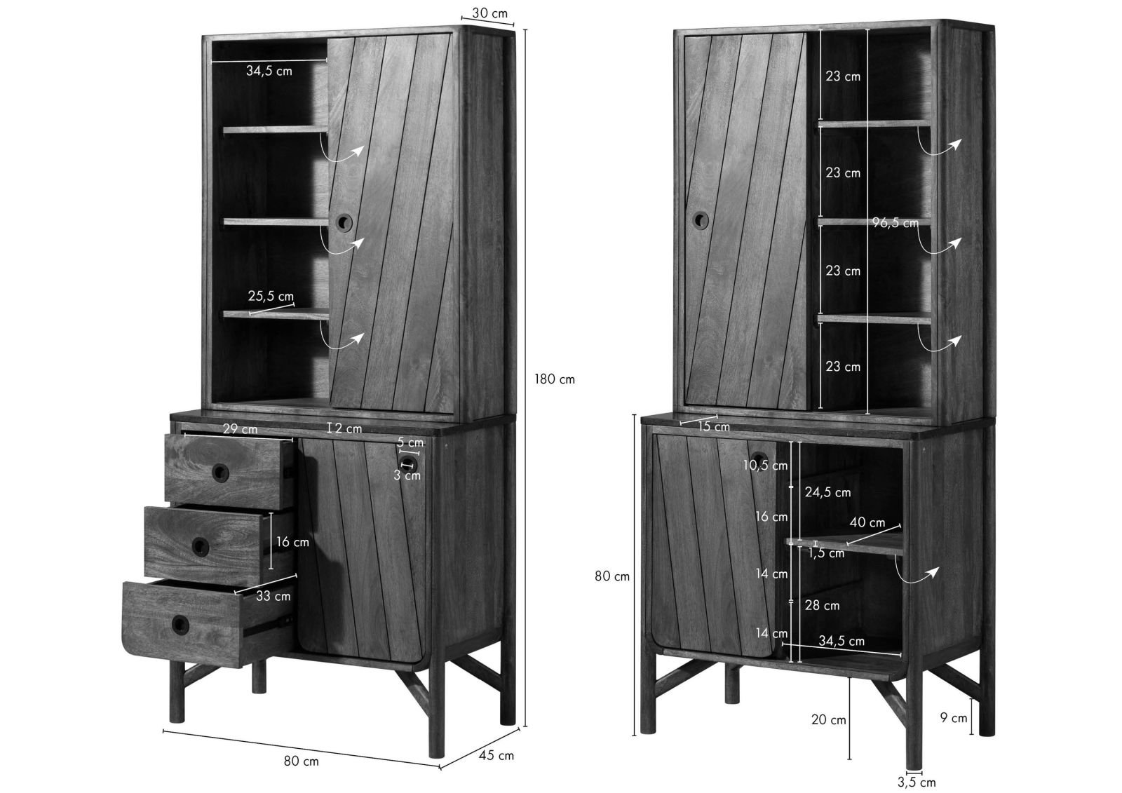 Darien Mango Wood Display Cabinet - Image 7