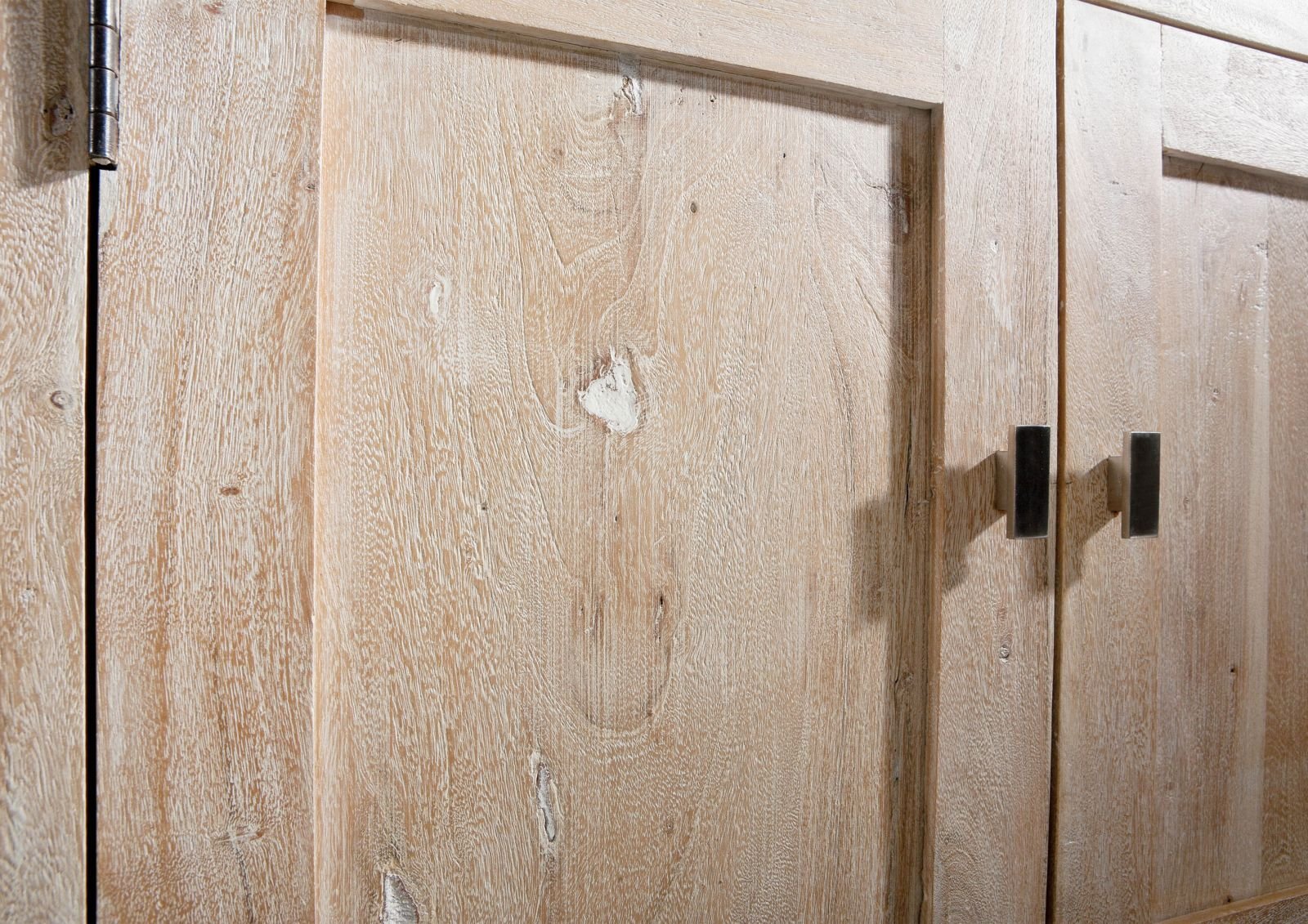 Fade White Solid Acacia Wood Two Door Cabinet - Image 4