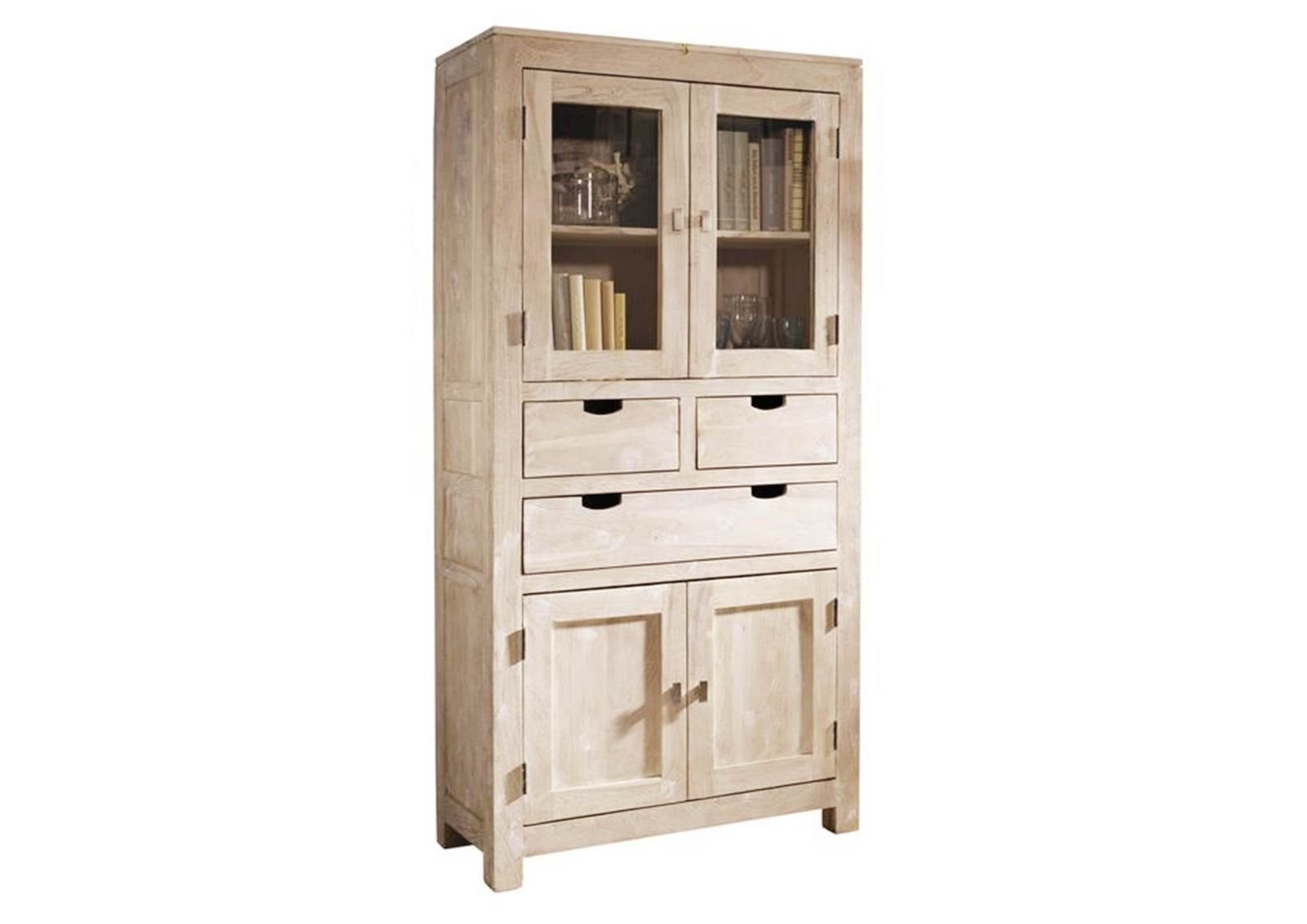 Fade White Solid Acacia Wood Display Cabinet #03 - Image 5