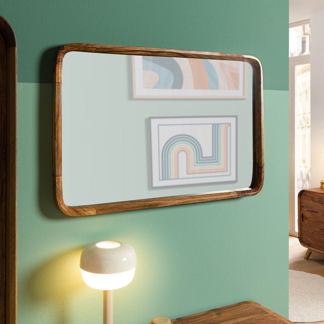 Corbett Sheesham Wood Wall Mirror #02 - Image 3