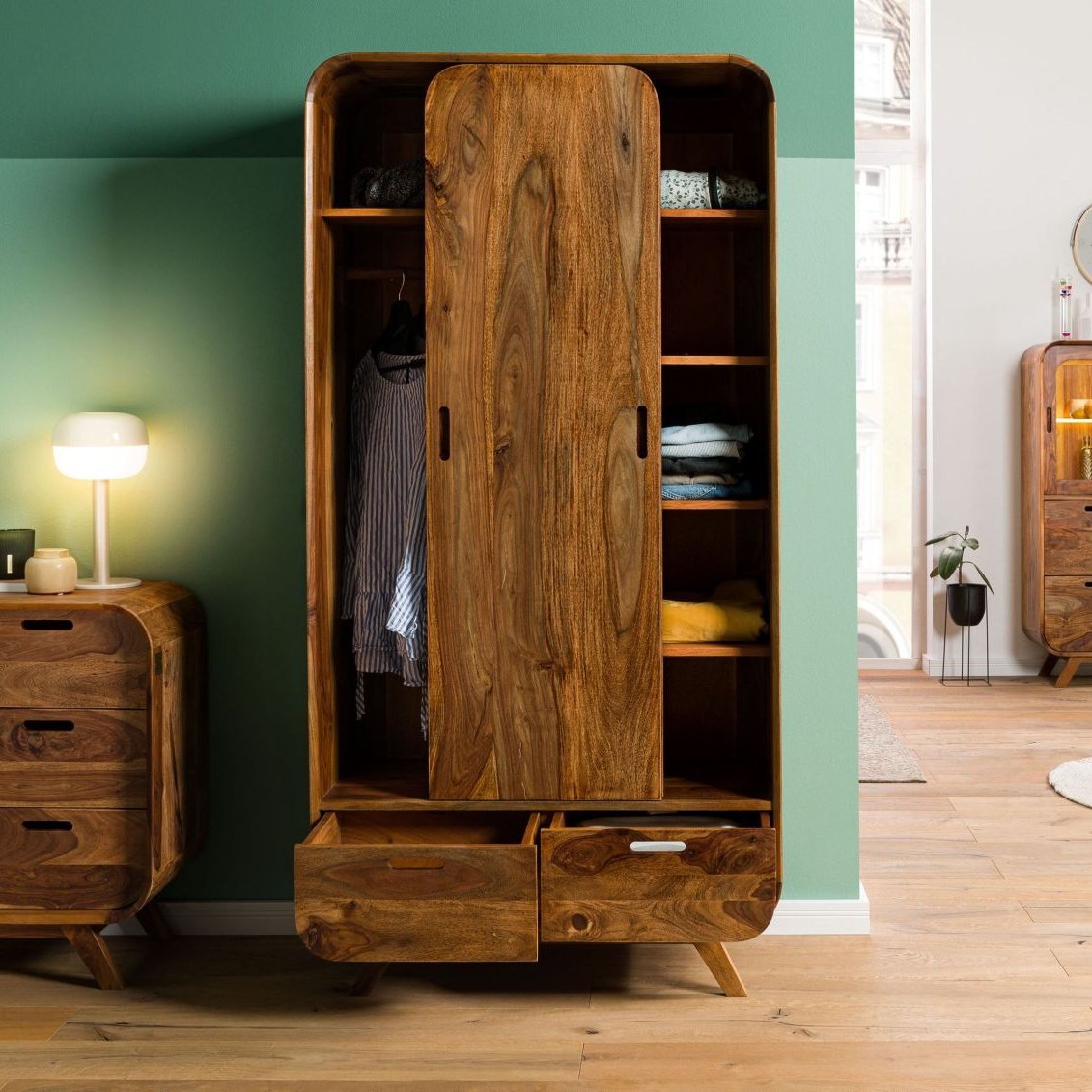 Corbett Sheesham Wood Wardrobe - Image 3