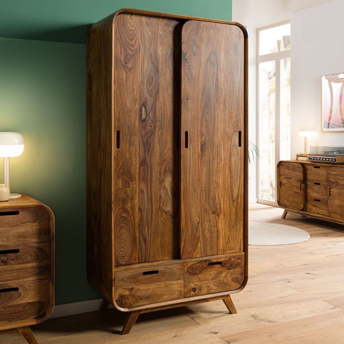 Corbett Sheesham Wood Wardrobe - Image 2