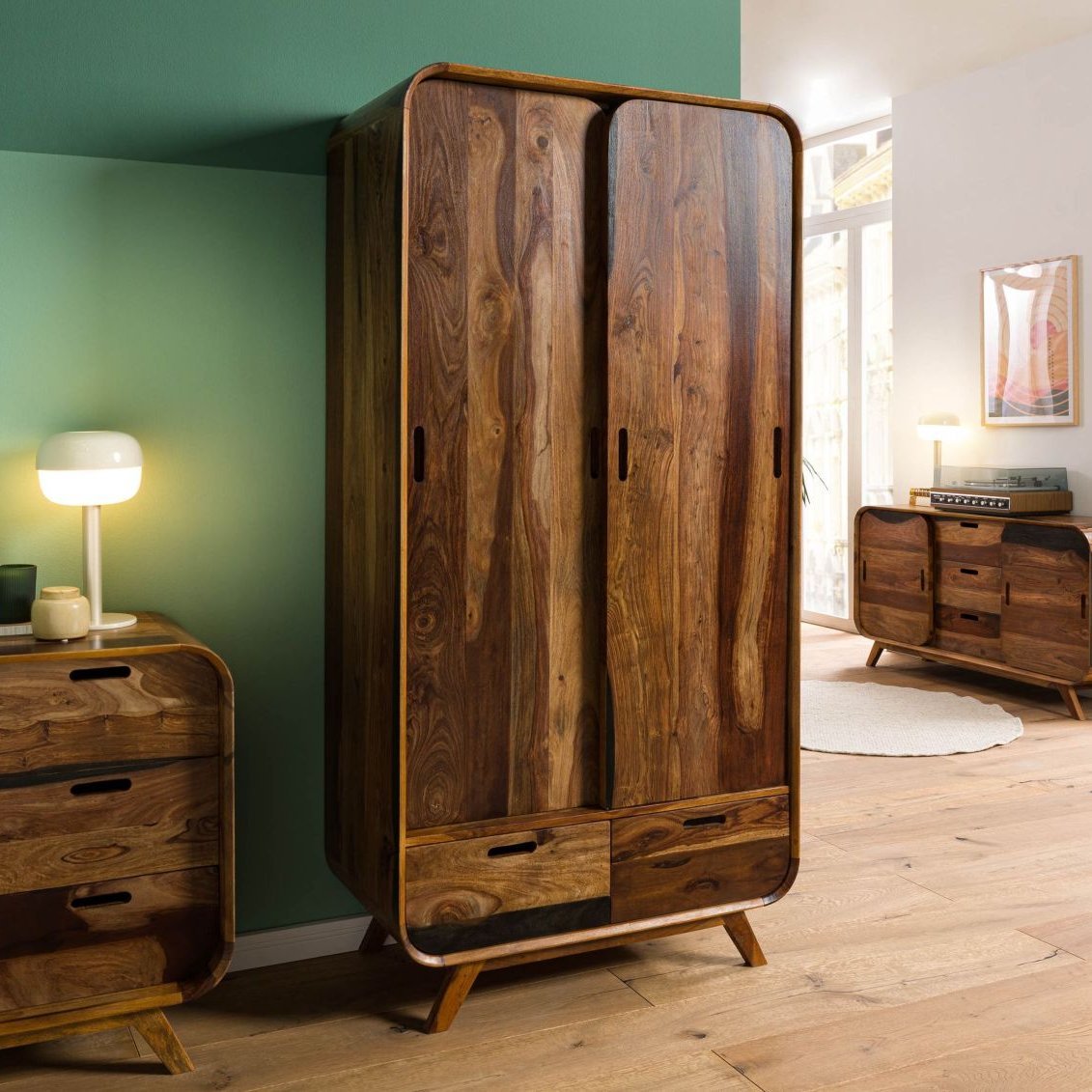 Corbett Sheesham Wood Wardrobe - Image 2