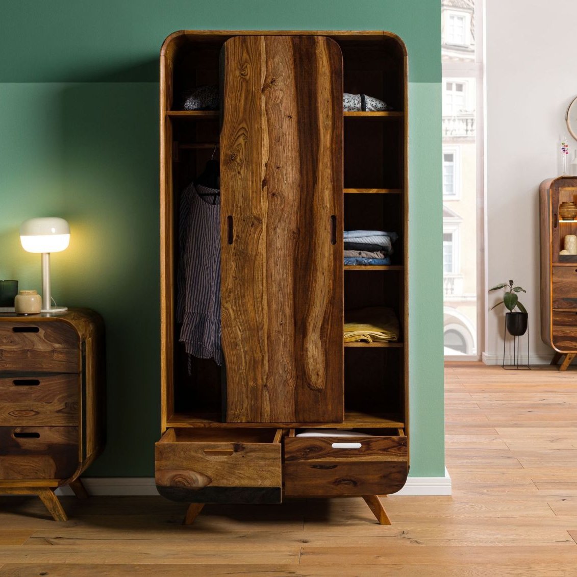Corbett Sheesham Wood Wardrobe - Image 3