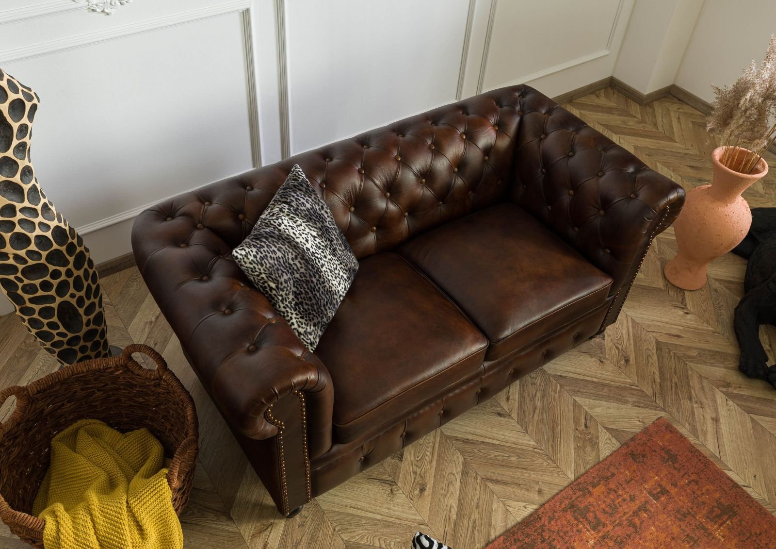 Two Seater Chesterfield Sofa - Image 3