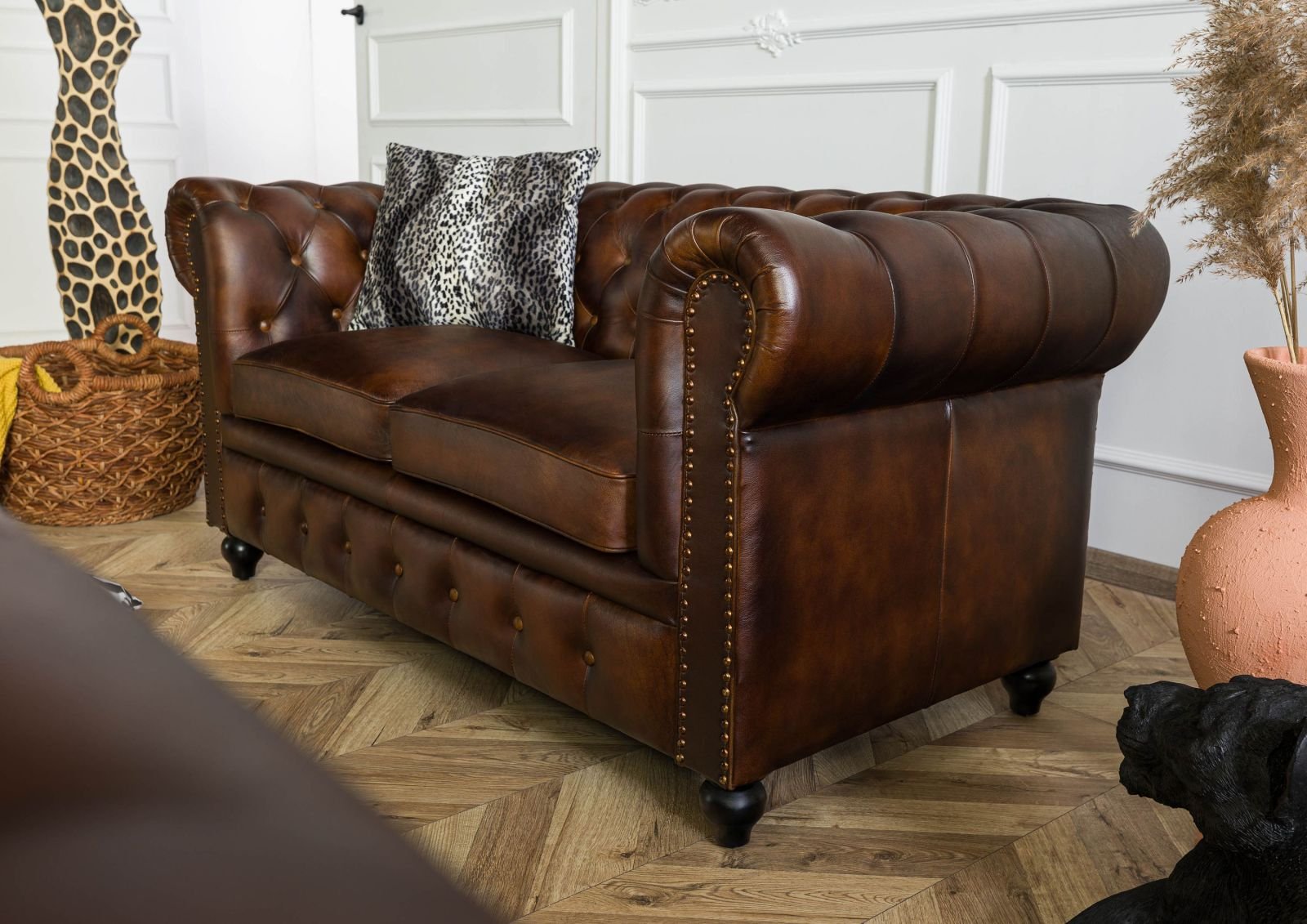 Two Seater Chesterfield Sofa - Image 4