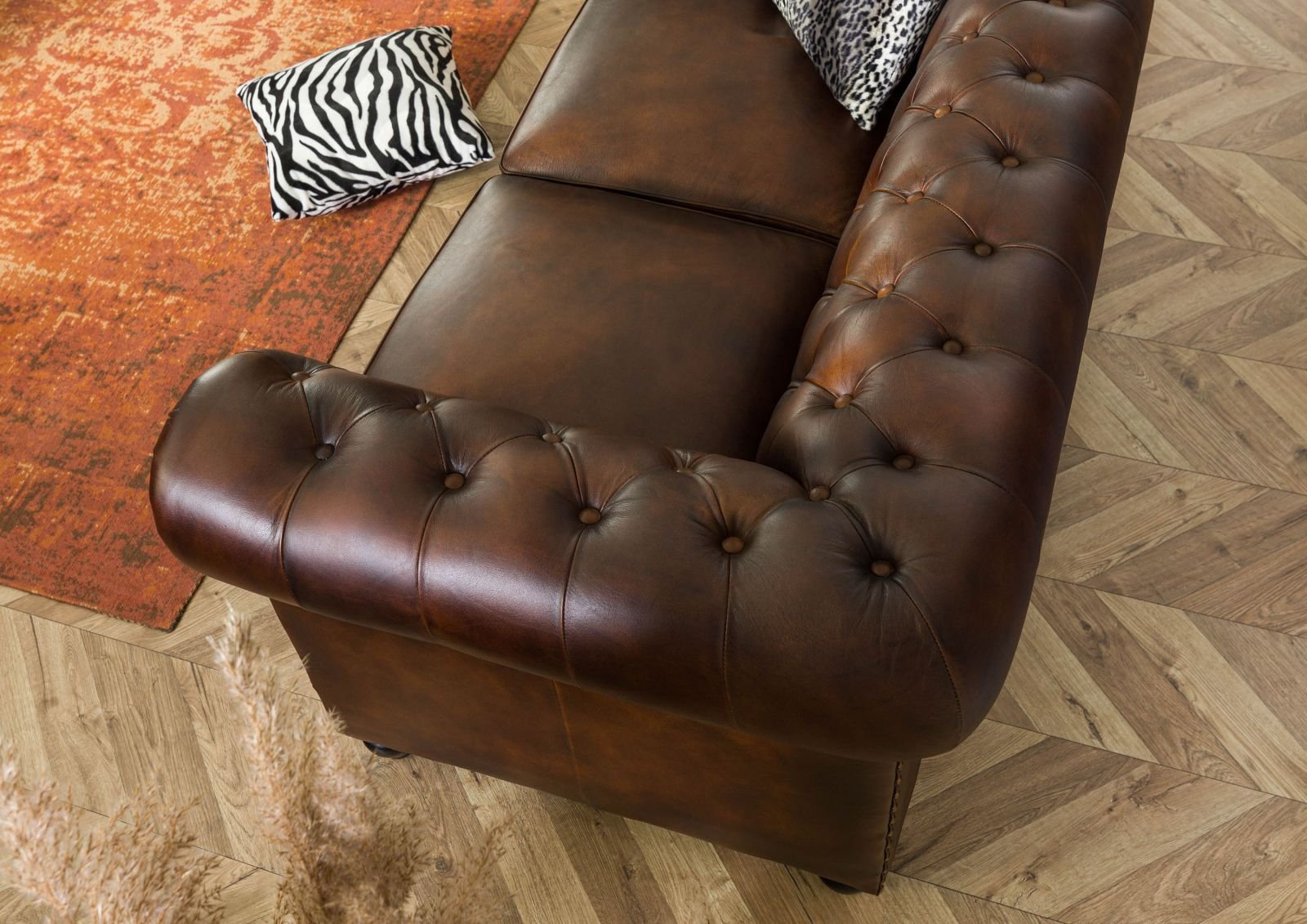 Two Seater Chesterfield Sofa - Image 5