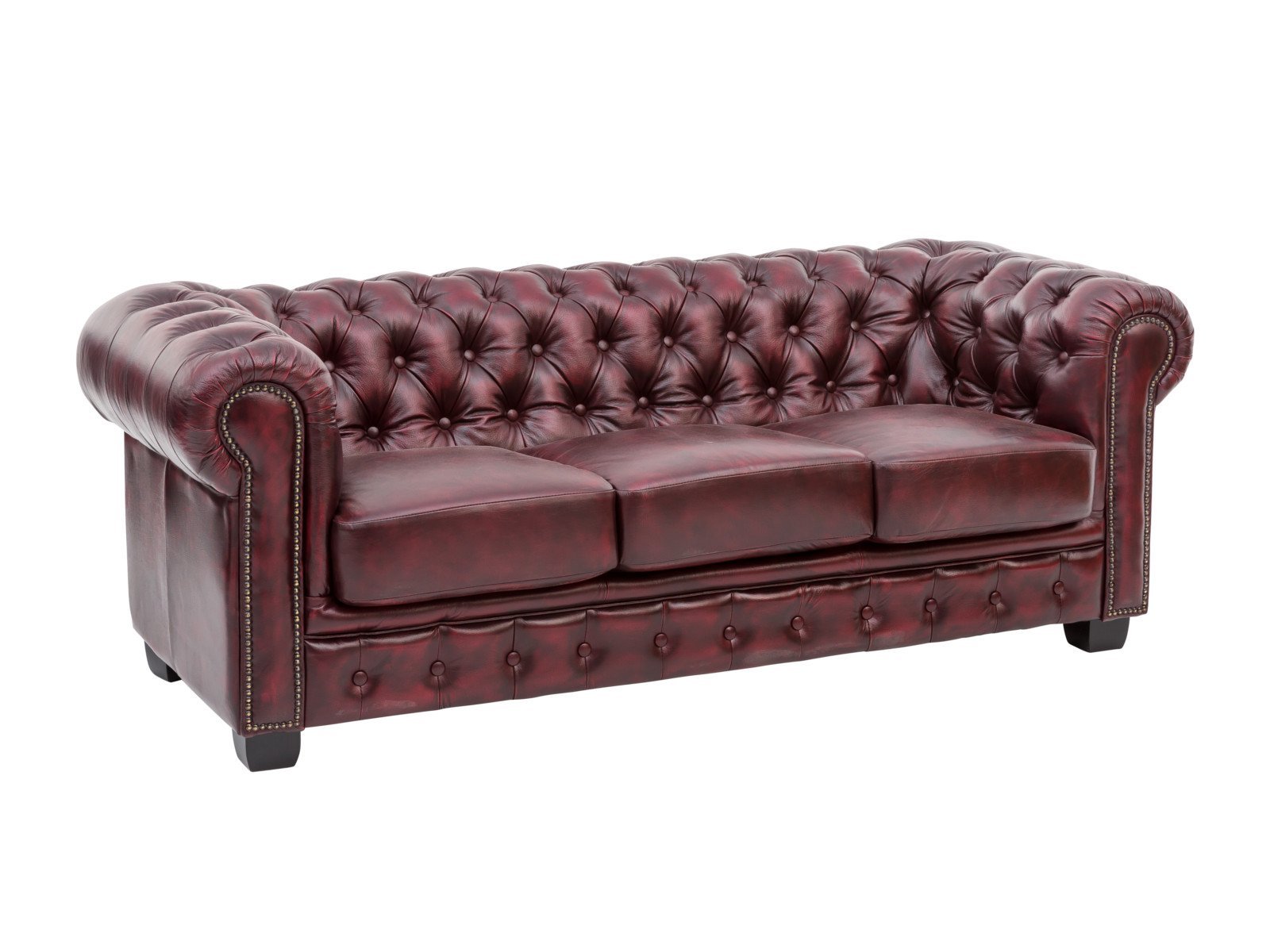 Chesterfield 3 Seater Leather Sofa #02