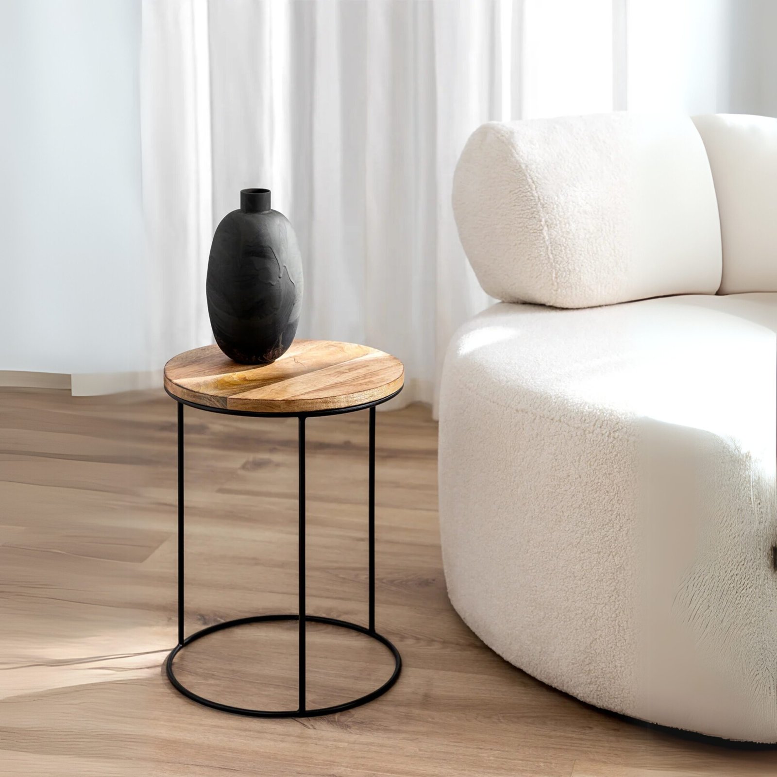 Albert Premium Round Metal End Table