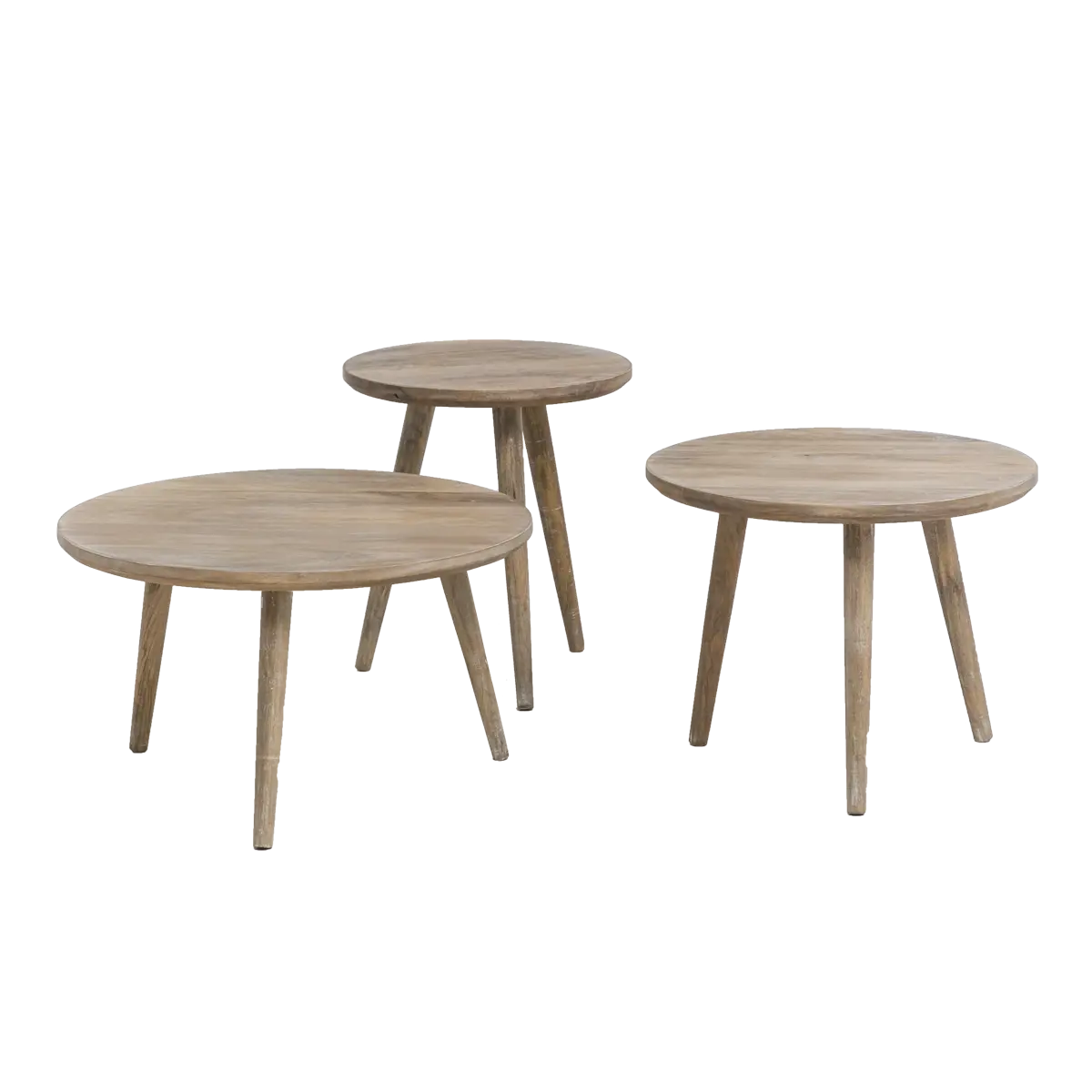 Albert Solid Mango Wood Nesting Set of 3 Table - Image 3