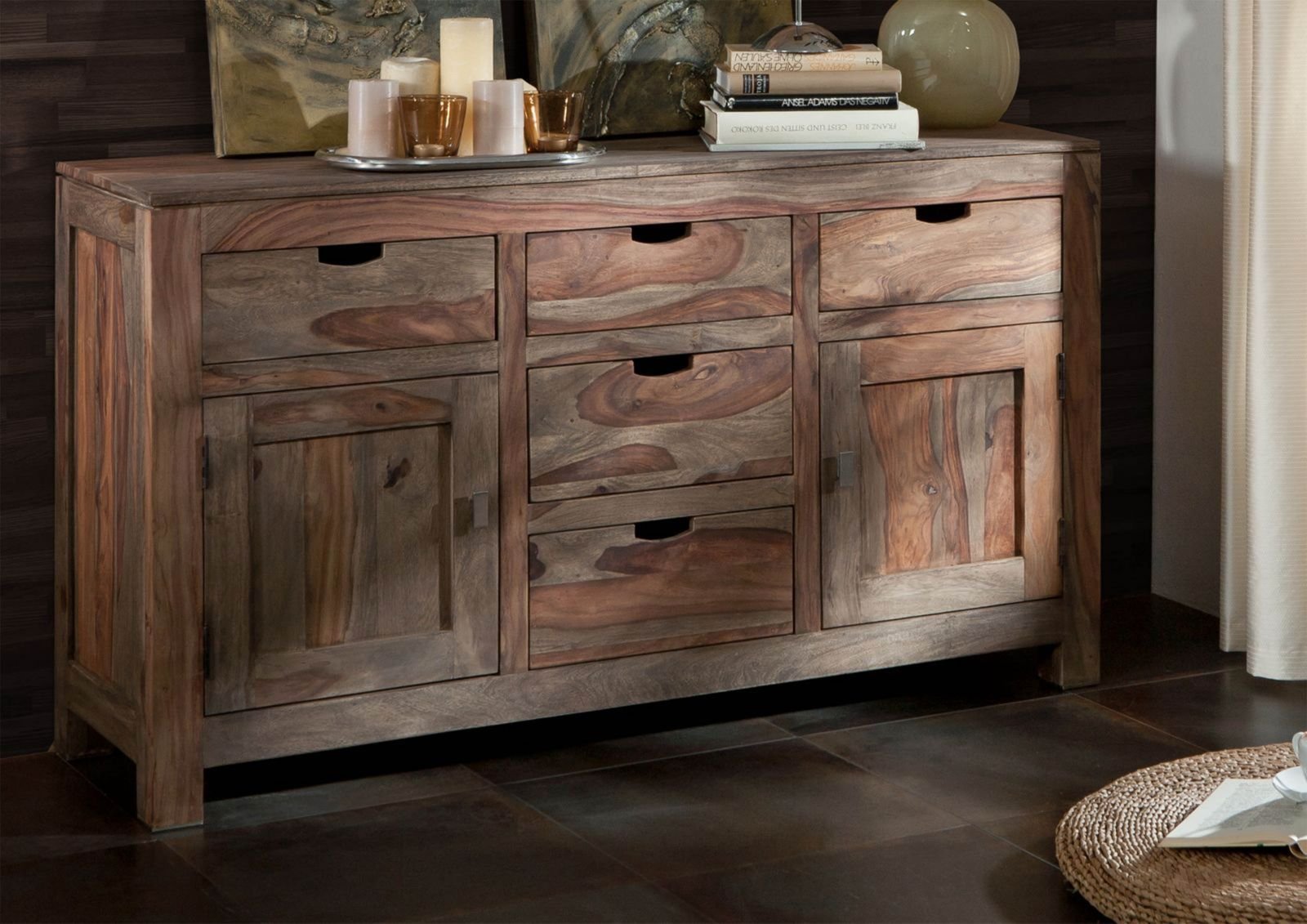 Grayse Solid Sheesham Wood Sideboard - Image 2