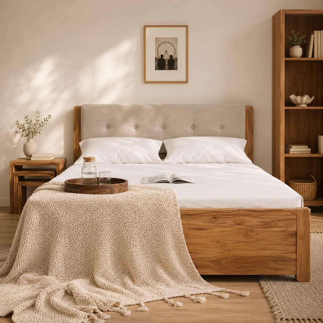 Lucifer Acacia Wood Bed - Image 3