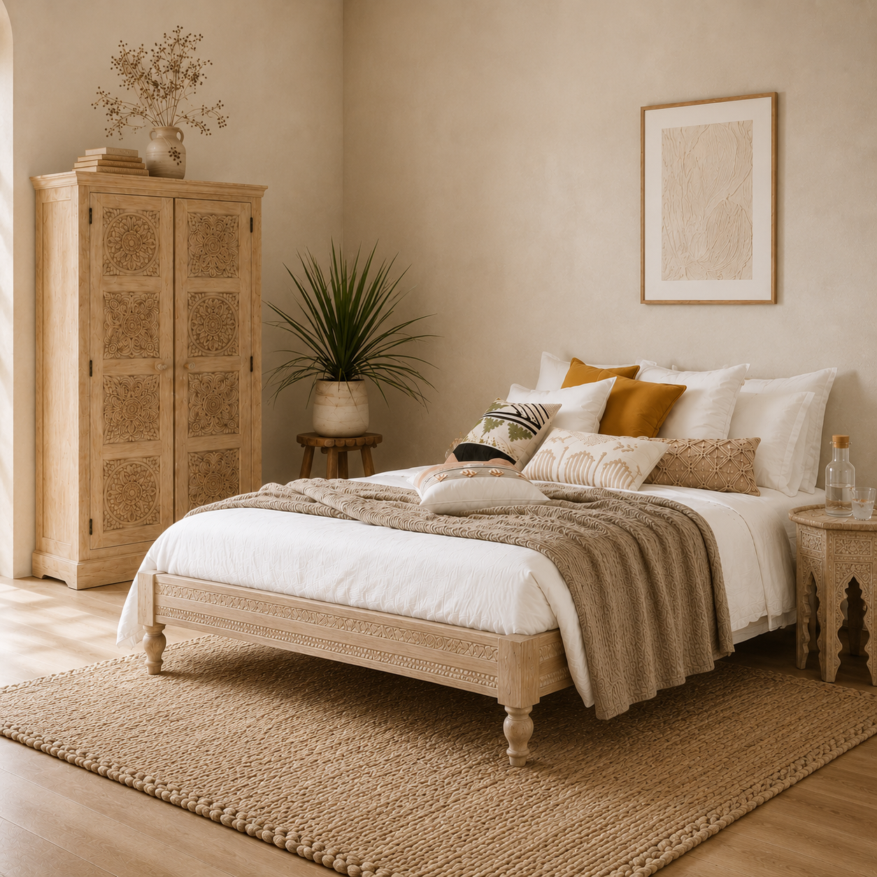 Thomas Wooden Queen Size Bed - Image 4