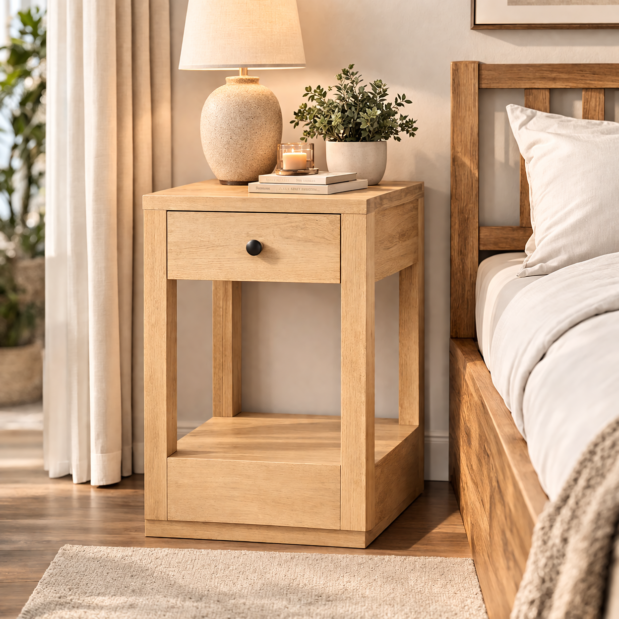 Nimrana mango wood bedside table - Image 2