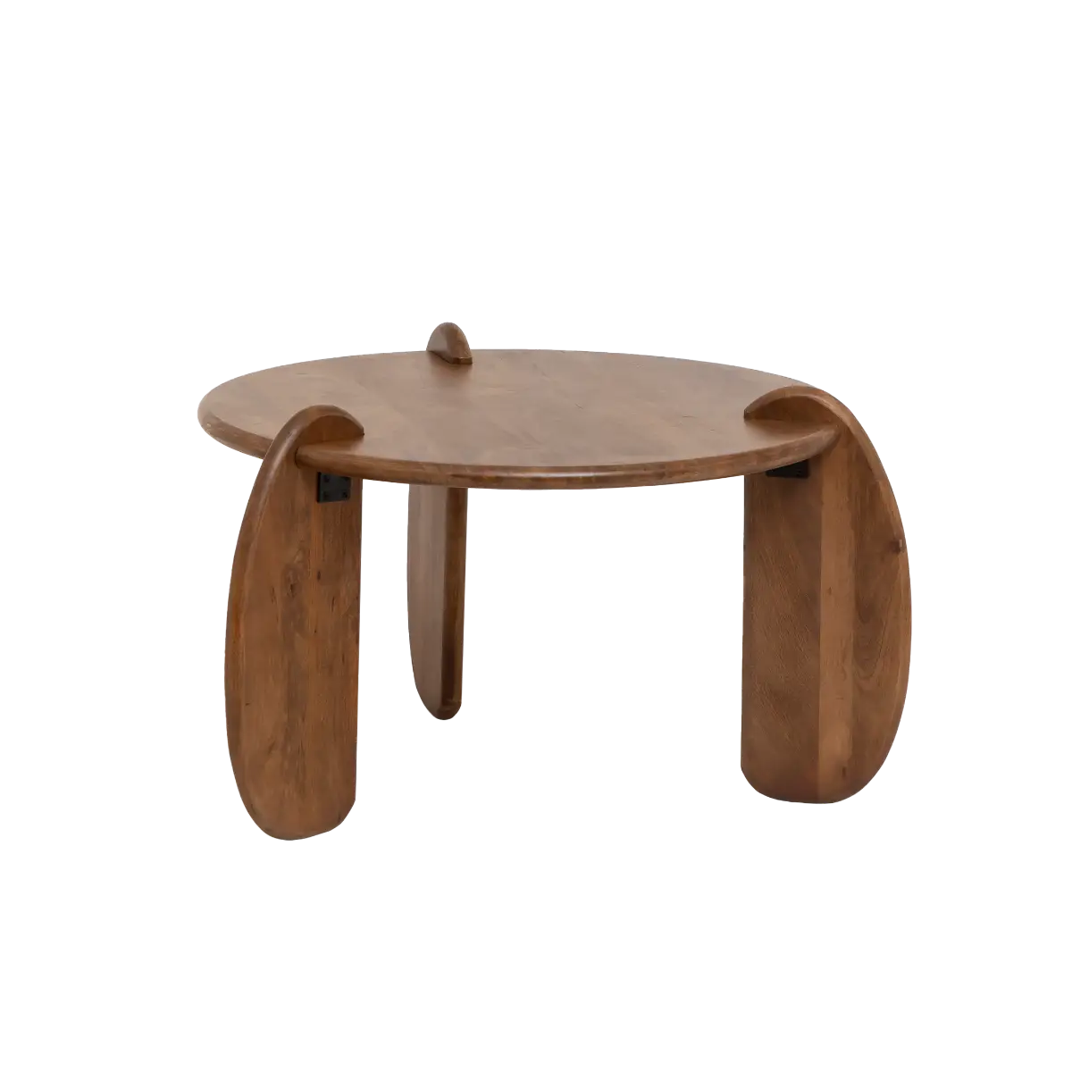 Albert Solid Mango Wood Round Coffee Table - Image 8