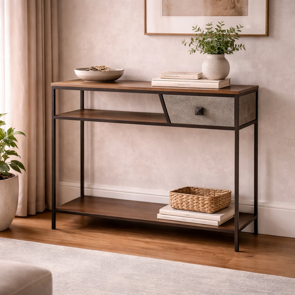 Peru copper-effect metal console - Image 2