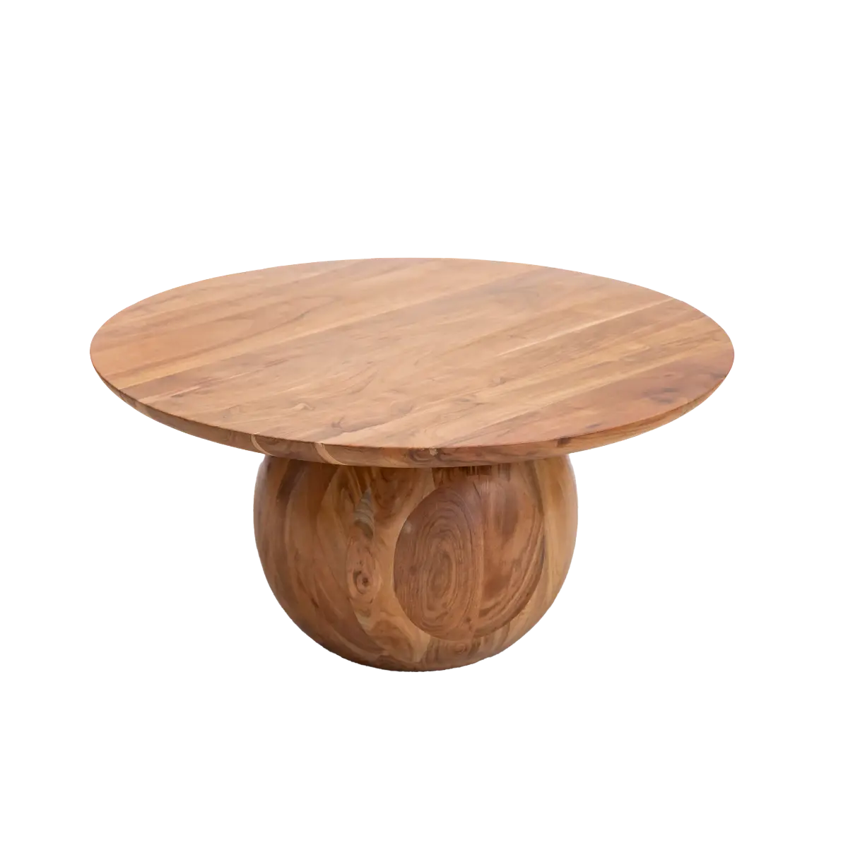 Albert Round Solid Acacia Wood Coffee Table - Image 5