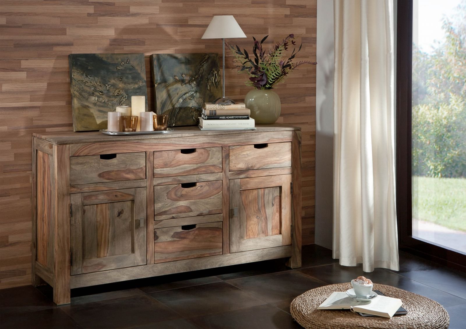 Grayse Solid Sheesham Wood Sideboard - Image 3