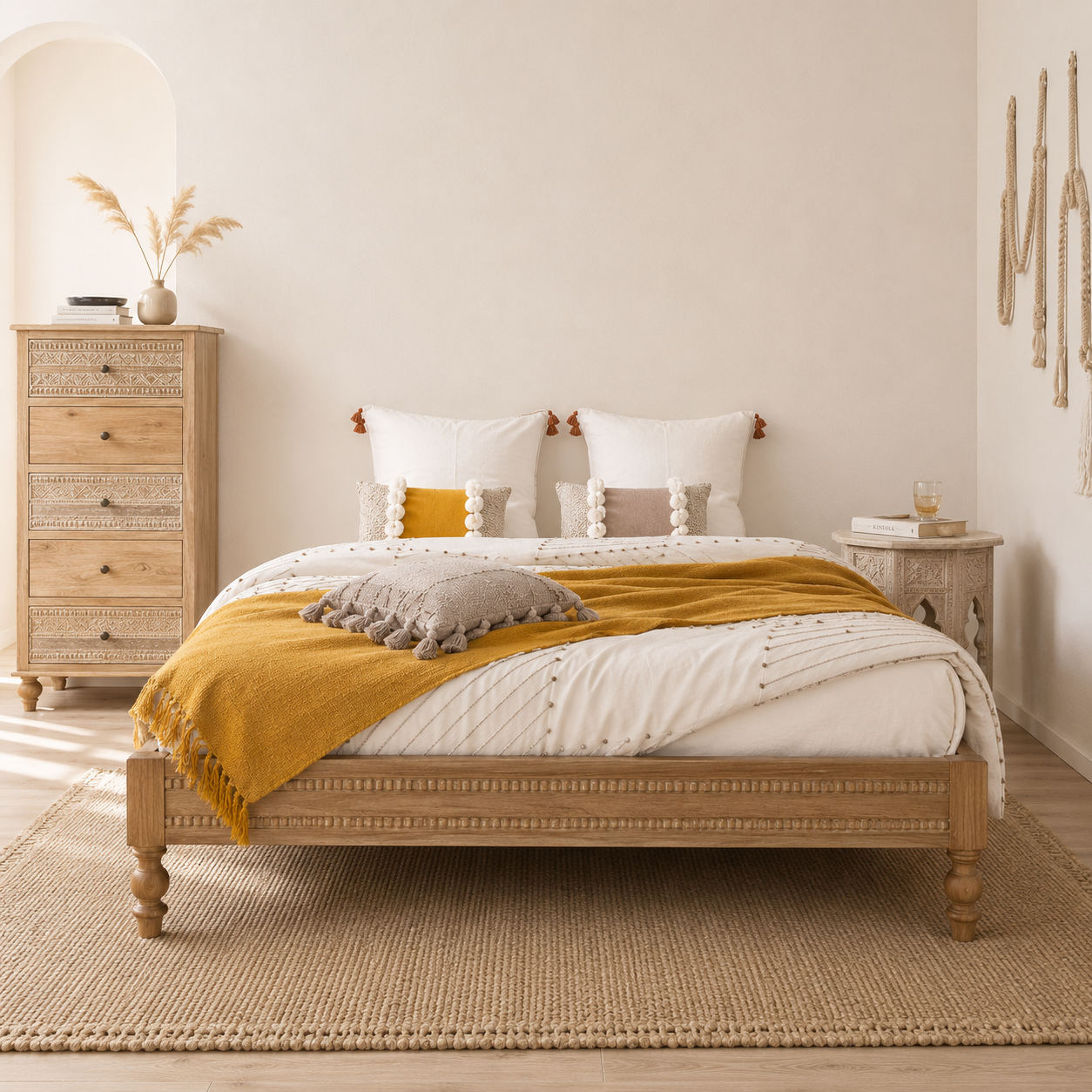 Thomas Wooden Queen Size Bed - Image 2