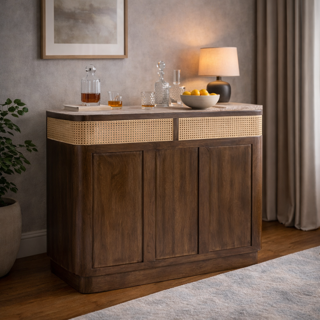 Jemick mango wood and cane bar - Image 2
